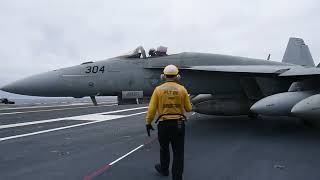 USS Nimitz conducts flight operations in the Pacific [upl. by Gerc]