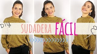 Tutorial SUDADERA oversize muy fácil y sin patrones  DIY de costura [upl. by Dagnah]