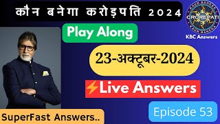 🔴KBC PAG Live 23 October 2024⚡ PAG Live Answers KBC Fast 👀Answer KBC Live Answers kbcPAG kbcLive [upl. by Aridatha219]