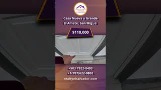 Se Vende Casa Nueva con 3 habitaciones grandes en El Amate San Miguel 110000 Tel 503 72998557 [upl. by Immij]