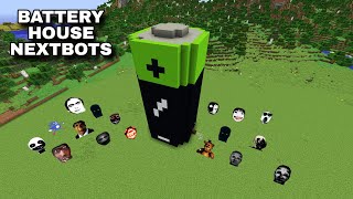 SURVIVAL GREEN BATTERY HOUSE WITH 100 NEXTBOTS in Minecraft  Gameplay  Coffin Meme [upl. by Ayyidas]