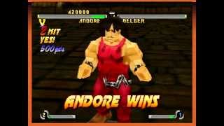 Final Fight Revenge Sega Saturn Arcade Mode as Andore [upl. by Eronel]