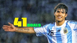 Sergio Aguero  All 41 Goals For ArgentinaHD [upl. by Nehgem741]