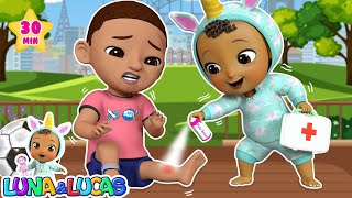 Boo Boo Song  Baby Got Hurt Song  Nursery Rhymes for Kids  Luna amp Lucas 🌈 🦄 [upl. by Adelina526]