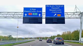 Dashcam timelapse a2 van MaastrichtAachen Airport naar Maastricht [upl. by Lisette]