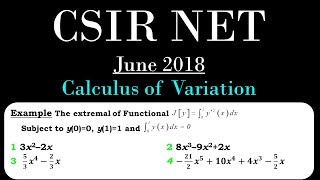 CSIR NET MATHEMATICS Calculus of Variation Theory and Solution of ISOPARAMETRIC Problem JUNE 2018 [upl. by Sama]