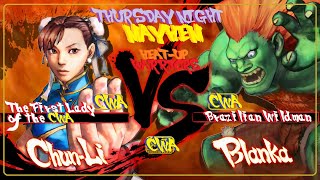 SUPER STREET FIGHTER IV ARCADE EDITION XBOX 360XBOX One THURSDAYNIGHT MAYHEM Chun Li v Blanka [upl. by Ryley]