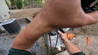 Square Grinding 20quot and 24quot STIHL 36rs Chain on Simington 451c [upl. by Barby]