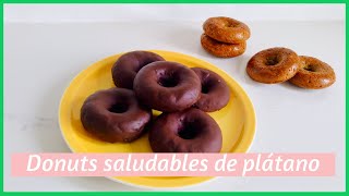 Cómo hacer DONUTS CASEROS 🍩 SALUDABLES de plátano en 5 minutos sin gluten y sin azúcar [upl. by Pinchas]