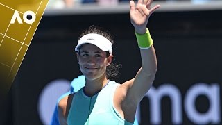 Garbiñe Muguruza on court interview 1R  Australian Open 2017 [upl. by Frida]