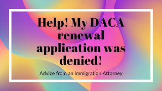 What happens if my DACA renewal application is denied wwwlawofficehoustoncom [upl. by Giesecke523]