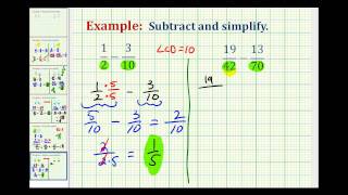 Example Subtract Fractions with Unlike Denominators [upl. by Herold]