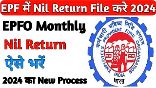 EPF की Monthly Nil Return कैसे file करे 2024  How to fill PF monthly Nil return  Challan Process [upl. by Erkan]