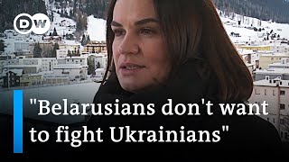 Belarus opposition leader Tsikhanouskaya doubts Belarus soldiers will join Russia in Ukraine [upl. by Adnak]