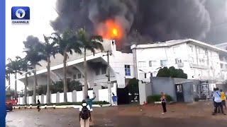 Fire Guts Christ Embassy Headquarters In Lagos [upl. by Cher]