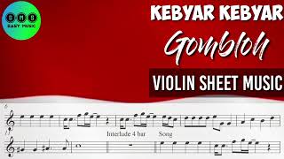 Karaoke  Kebyar  Kebyar Gombloh  Violin Sheet Music [upl. by Waechter]