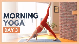 DAY 3 SILENCE  10 min Morning Yoga Stretch  Flexible Body Yoga Challenge [upl. by Aicram]