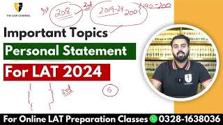 Personal Statement Important Topics for LAT 2024  The Law Channel [upl. by Sileray]