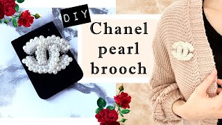 Chanel brooch making tutorial  DIY Chanel brooch  Crafting  CC pearl brooch✨ [upl. by Flossi]