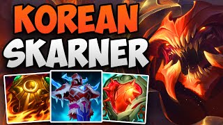 KOREAN CHALLENGER DOMINATES WITH SKARNER TOP  CHALLENGER SKARNER TOP GAMEPLAY  Patch 147 S14 [upl. by Akoyn887]