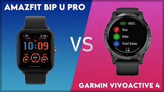 Amazfit Bip U Pro vs Garmin Vivoactive 4 Comparison [upl. by Adnomar]