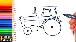 Comment dessiner un Tracteur  Dessin de Tracteur [upl. by Dorwin]