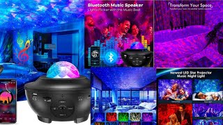 Galaxy Star Projector Night Lamp for Bedroom  Bluetooth Music Speaker amp Remote amazon [upl. by Kosey]