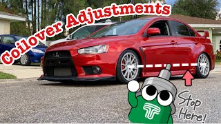 Evo X Coilover Adjustments TEIN FLEX Zs [upl. by Mailliw]