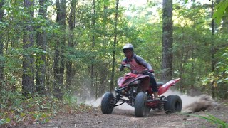 A little bit of trail riding on the Raptor 700 savesportquads [upl. by Aynahs]