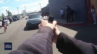 Bodycam Shows Police Shoot at Teens in Speeding Car at High School [upl. by Baryram]