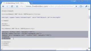 Embed Codes For SWF FLV MP4 Videos In Any Webpage [upl. by Jerrol]