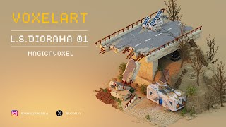 Voxel Art  LSDiorama 01  Magicavoxel Timelapse [upl. by Zingale]