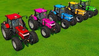 JOHN DEERE vs FENDT vs CLAAS vs VALTRA vs MCCORMICK TRACTORS BATTLE  Farming Simulator 2224 [upl. by Tnilk849]