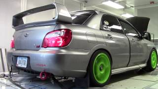 07 WRX STi dyno  373 WHP  440 WTQ  E85 stock turbo Stage 2 [upl. by Cline]