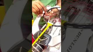 Hybrid Stringing system4 knot systemmain nanogy 95 yonexcross string bg 66 Ultrimax string26lbs [upl. by Eiramlirpa]