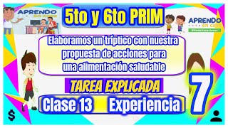 😋5to y 6to Elaboramos un tríptico con nuestra propuesta de acciones para una alimentación saludable [upl. by Gaw24]