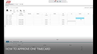 ADP How To Approve One Timecard [upl. by Essie]