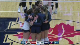 HIGHLIGHTS Toronto 3 Brock 1 Womens Volleyball [upl. by Yruama]