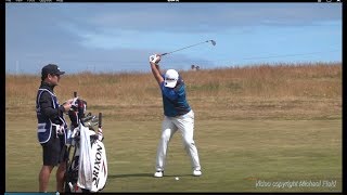 Hideki Matsuyama golf swing Short Iron faceon view ASI Scottish Open July 2018 [upl. by Wright]