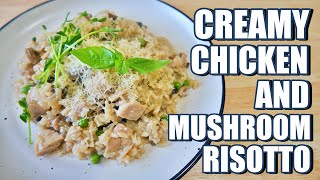 How To Make Chicken And Mushroom Risotto At Home  The Lofi Cooking [upl. by Nibur]