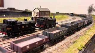 Midland Railway 3F passes with a goods train Scalefour model railway [upl. by Oakie256]