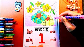 Vẽ Bìa Lịch treo tường  Màu sắc lễ hội trong thiết kế Lịch Treo Tường  Vẽ Bìa Lịch  KC art 3 [upl. by Orravan]