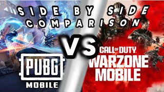 PUBG MOBILE vs COD WARZONE MOBILE  Comparison [upl. by Afihtan]