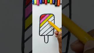 Ice cream drawing and colouring youtubeshorts shortfeed [upl. by Cristian]