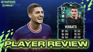 MARCO VERRATTI 93  Lohnt sich die SBC  FIFA 22 Player Review [upl. by Denie87]