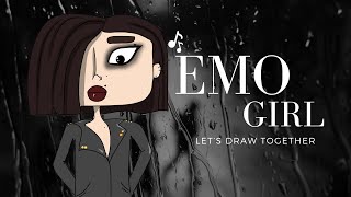 How to draw An Emo girl digital painting [upl. by Limhaj355]