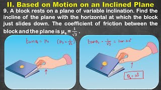 Based on Motion on an Inclined Plane  Problem 9 11thphysics ncertphysics iscphysics jee neet [upl. by Noyerb766]