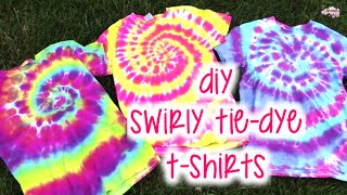 DIY Swirly TieDye TShirts  How To  Tutorial [upl. by Hermione230]