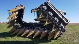 Unfolding a Geringhoff 16 row corn head [upl. by Lipscomb]