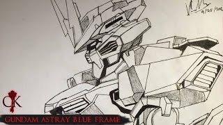 Speed Drawing  Gundam Astray Blue Frame [upl. by Kunz]